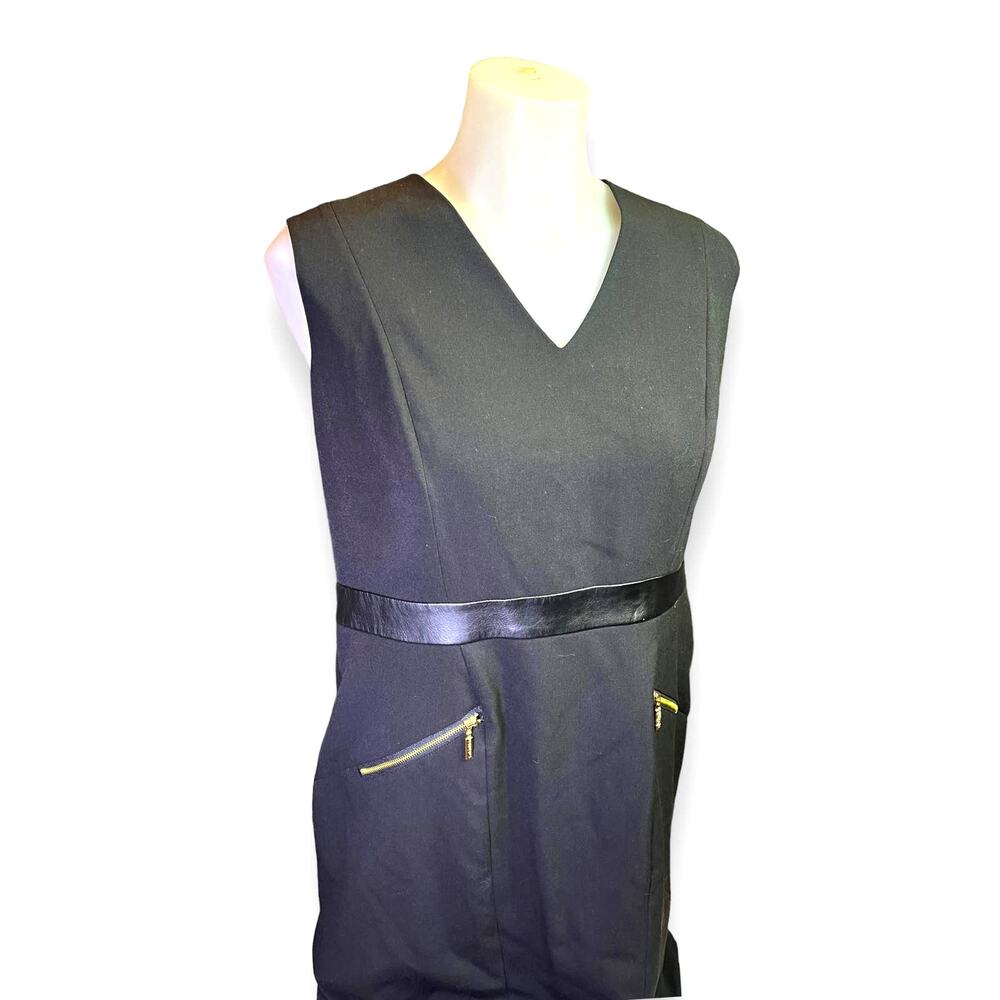 Calvin Klein Black Sheath Crepe Dress Work Career | Sz 12 | NWT
